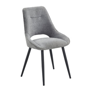 English Elm Modern Gray Velvet Dining Chairs Set of 2 – Plush Upholstered Side Chairs, Black Metal Legs, 22"x36.5" Comfort B011P321300