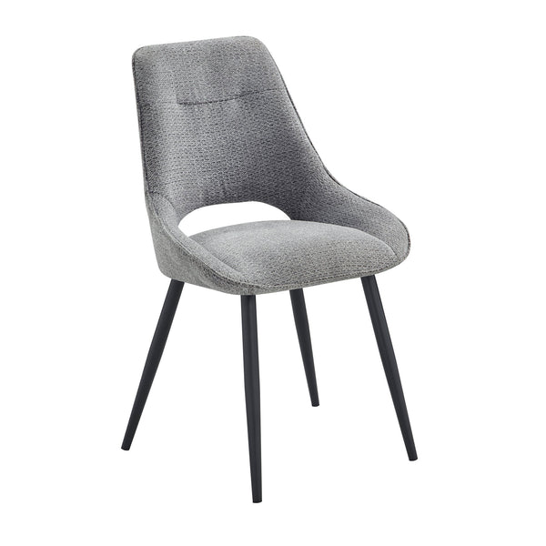 English Elm Modern Gray Velvet Dining Chairs Set of 2 – Plush Upholstered Side Chairs, Black Metal Legs, 22"x36.5" Comfort B011P321300