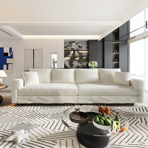 English Elm 102.4" Plush Corduroy 4-Seat Sofa - Cloud-Like Comfort With Modular Ottomans For Stylish Living Spaces W1885S00110