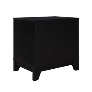 English Elm Sheridan 22" Nightstand with Cane-Style MDF Finish, Full-Extension Drawer, Solid Wood Legs Black B365P398186