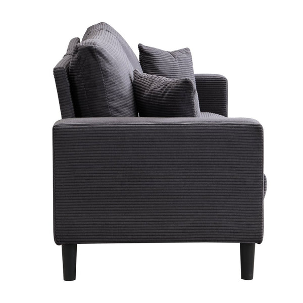 English Elm 74" Three Seat Sofa Hardwood Frame High Density Foam Upholstered Modern Living Room Dark Gray W311P221223
