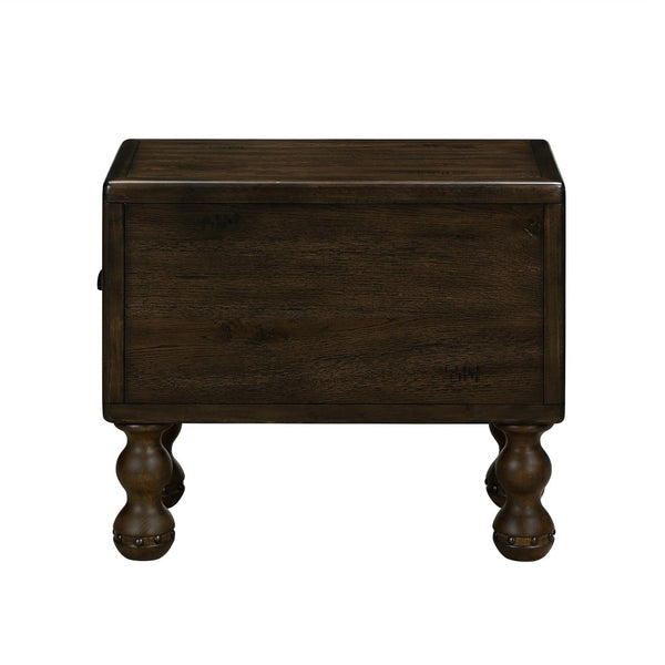 English Elm Solid Wood End Table - Vintage-Inspired Narrow Nightstand With Drawer For Small Spaces, Easy Assembly W1202P176734-GIGA