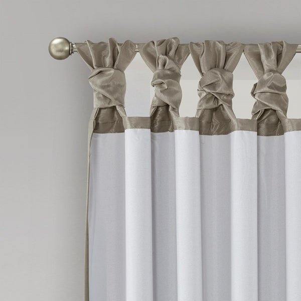 English Elm Twist Total Blackout Curtain Panel In Pewter 50X95" - Elegant Foam Back, Noise Reduction & Energy-Saving B03598299-GIGA