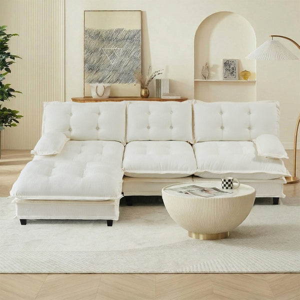English Elm 107" Modular Cloud Sectional Sofa Deep Seat Chenille Couch for Living Room W714S01678