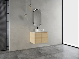 English Elm 30'' Wall-Mounted Bathroom Vanity With Elegant Ceramic Sink, Soft-Close Doors & Space-Saving Design W999S00464