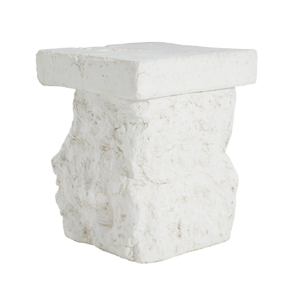 English Elm Christopher Knight Home® - Talia Magnesium Oxide Outdoor Side Table in White — Weather‑Resistant, Textured Stone Look, Versatile N775P300887W