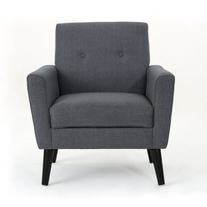 English Elm Christopher Knight Home® - CLUB Vintage-Inspired Fabric Club Chair with Nailhead Trim & Scroll Arms, Birch Legs, Contemporary Comfort DARK GREY 31.5 L x 27.75 W x 18.5 H 60848.00DGY