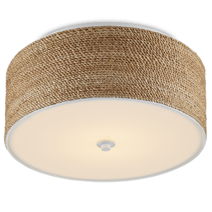 Coulton Bohemian Rope Flush Mount Light | Natural Abaca & Acrylic | Dimmable Indoor Ceiling Fixture