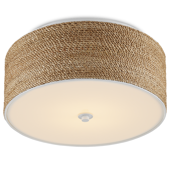 Coulton Bohemian Rope Flush Mount Light | Natural Abaca & Acrylic | Dimmable Indoor Ceiling Fixture