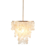 INK+IVY Isla Transitional Layered Capiz Chandelier MPS150-0093 White