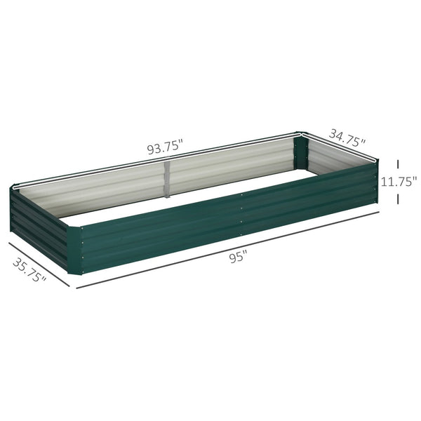 English Elm Outsunny Galvanized Steel Raised Garden Bed for Vegetables Herbs and Outdoor Planting W2225P175537