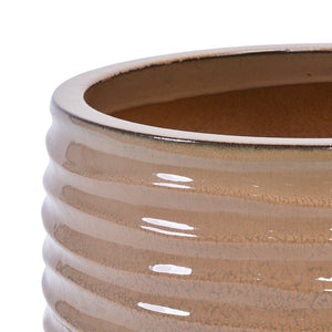 English Elm Set Of 3 Antique Bronze Ceramic Flowerpots - Elegant Modern Planters For Indoor & Outdoor Styling W3273P321466-GIGA