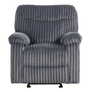 English Elm Comfy Oversized Rocker Recliner with Velvet Upholstery and Chaise Pad Support B078P473036