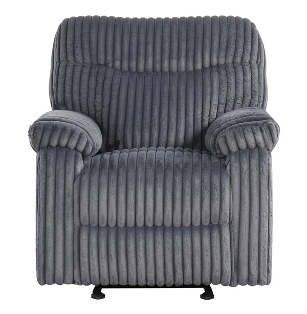 English Elm Comfy Oversized Rocker Recliner with Velvet Upholstery and Chaise Pad Support B078P473036