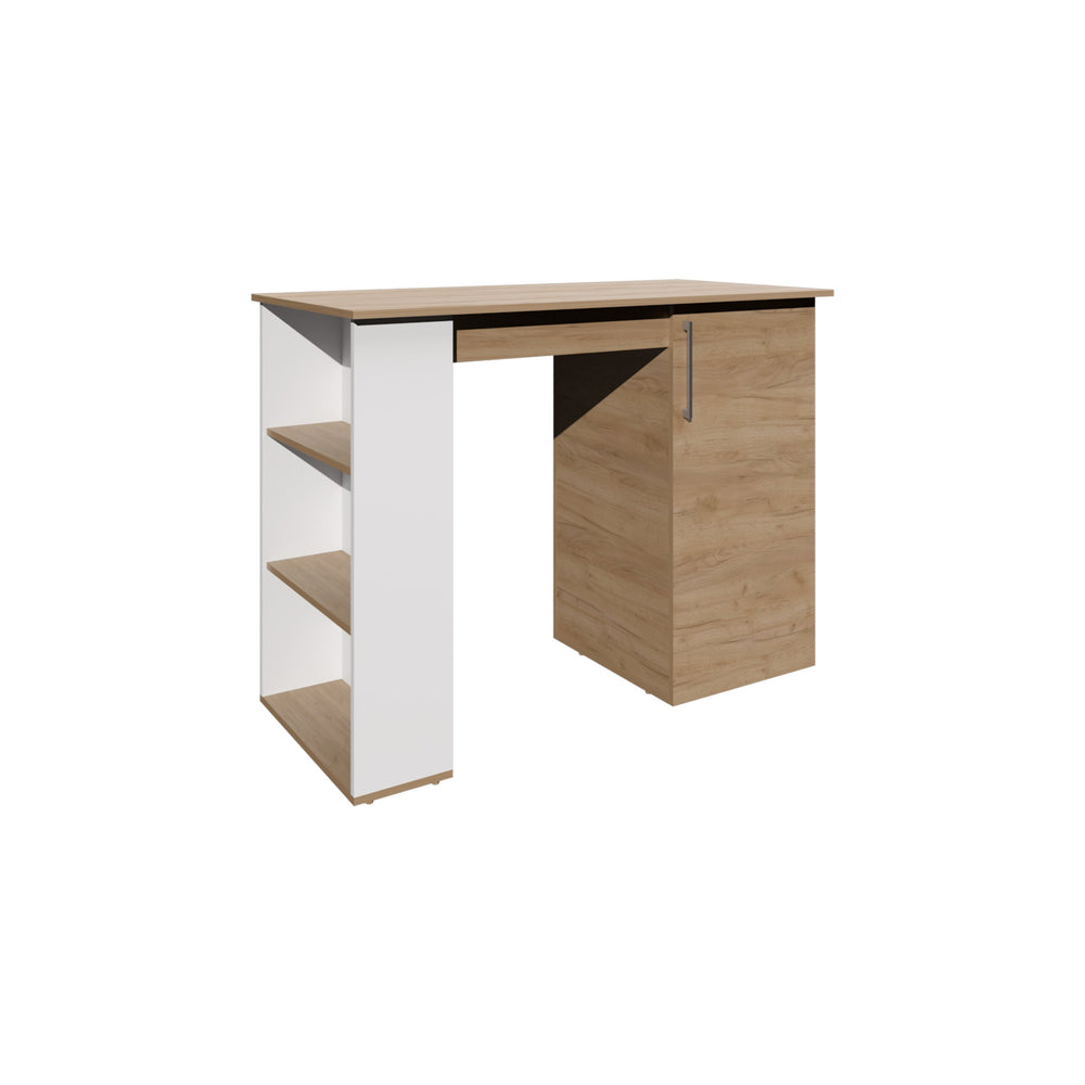 English Elm Allen 47.4" Wide Kitchen Island with Cabinet & 5 Shelves, Multi-Color Worktop for Dining Prep Storage B200P286929