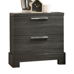 English Elm Grey Oak 2-Drawer Nightstand