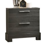 Modern Grey Oak Nightstand with 2 Drawers, Kenlin Glide Mechanism, Dovetail Joints | 24