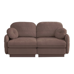 English Elm Chenille Cloud Loveseat with Quilted Back Cushions Deep Foam Seat Modern Living Room Sofa Rose Dust W714S01774
