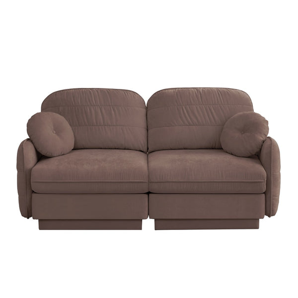 English Elm Chenille Cloud Loveseat with Quilted Back Cushions Deep Foam Seat Modern Living Room Sofa Rose Dust W714S01774