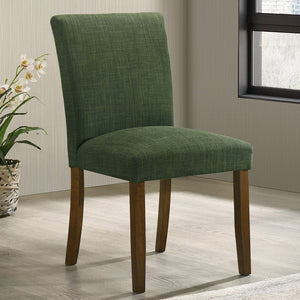 English Elm Conifer Upholstered Dining Side Chair Set of 2 with Curved Back and Squared Legs for Everyday Comfort Green B062P375407