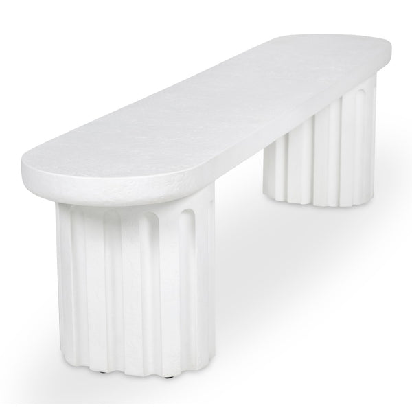 English Elm Eris Outdoor Concrete Dining Bench Fiberglass Reinforced Patio or Industrial B2769S00006