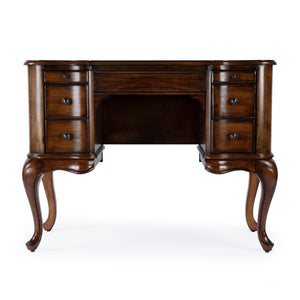 Butler Specialty Charlotte Elegant Wood Vanity Desk With Storage, Antique Cherry Finish & Mirror For Stylish Bedrooms Brown Poplar Hardwood Solids,Cherry Veneer,Mdf,Glass 735011-butler