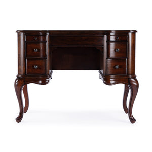 Butler Specialty Charlotte Elegant Wood Vanity Desk With Storage, Antique Cherry Finish & Mirror For Stylish Bedrooms Dark Brown Poplar Hardwood Solids,Cherry Veneer,Mdf,Glass 735024-butler