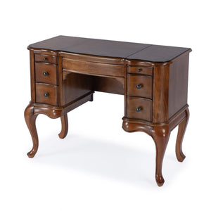 Butler Specialty Charlotte Elegant Wood Vanity Desk With Storage, Antique Cherry Finish & Mirror For Stylish Bedrooms Brown Poplar Hardwood Solids,Cherry Veneer,Mdf,Glass 735101-butler