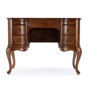Butler Specialty Charlotte Elegant Wood Vanity Desk With Storage, Antique Cherry Finish & Mirror For Stylish Bedrooms Brown Poplar Hardwood Solids,Cherry Veneer,Mdf,Glass 735101-butler