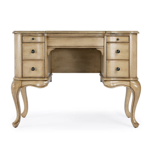 Butler Specialty Charlotte Elegant Wood Vanity Desk With Storage, Antique Cherry Finish & Mirror For Stylish Bedrooms Beige Poplar Hardwood Solids,Cherry Veneer,Mdf,Glass 735424-butler