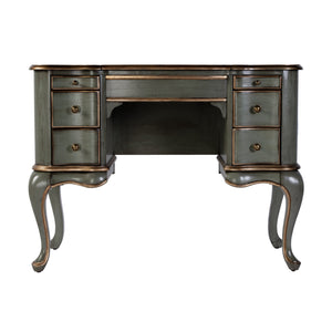 Butler Specialty Company Charlotte 40" Rectangular Wood Vanity Desk With Elegant Storage Solutions Pastel Green Poplar Hardwood,Cherry Veneer,Mdf,Glass 735482-butler