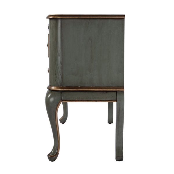 Butler Specialty Company Charlotte 40" Rectangular Wood Vanity Desk With Elegant Storage Solutions Pastel Green Poplar Hardwood,Cherry Veneer,Mdf,Glass 735482-butler