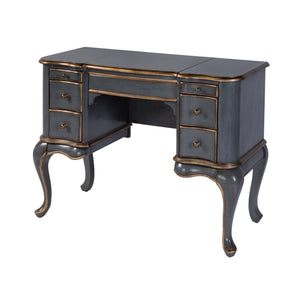 Butler Specialty Company Charlotte 40" Rectangular Wood Vanity Desk With Elegant Storage Solutions Pastel Blue Poplar Hardwood,Cherry Veneer,Mdf,Glass 735483-butler