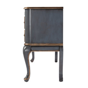 Butler Specialty Company Charlotte 40" Rectangular Wood Vanity Desk With Elegant Storage Solutions Pastel Blue Poplar Hardwood,Cherry Veneer,Mdf,Glass 735483-butler