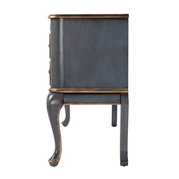 Butler Specialty Company Charlotte 40" Rectangular Wood Vanity Desk With Elegant Storage Solutions Pastel Blue Poplar Hardwood,Cherry Veneer,Mdf,Glass 735483-butler