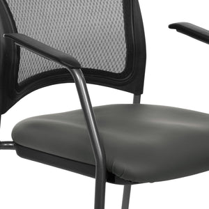 OSP Home Furnishings Progrid Mesh Back Stackable Chair with Titanium Frame for Conference Rooms Steel 86710R-R112