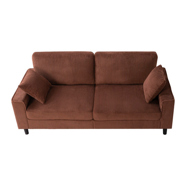 English Elm 81.8"corduroy Ribbed Upholstered 2-seater Sofa with Iron Wood Frame for Living Room Orange W5515P488193