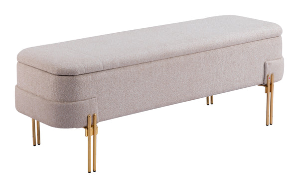 Lebreton Storage Bench Oatmeal Beige 110082 Zuo Modern