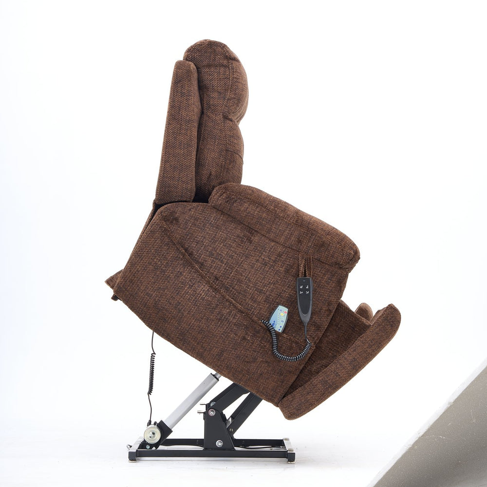 English Elm Old Age Electric Lift Chair With Massage & Heat, 180° Recline, Dual Motors, Cup Holders & Storage W547S00054