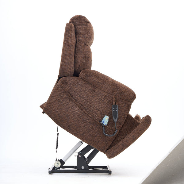English Elm Old Age Electric Lift Chair With Massage & Heat, 180° Recline, Dual Motors, Cup Holders & Storage W547S00054