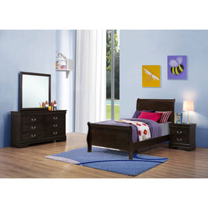 English Elm Bruno Cappuccino Twin Bedroom Set - Elegant 4-Piece Collection With Storage & Classic Design B062S00908