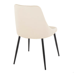 English Elm Giovanni Contemporary Dining Chair Set Of 2 In Cream Faux Leather & Black Metal – Stylish Comfort B202P223573