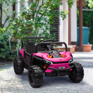 English Elm Qaba 12v Dual Motor Kids Ride on Utv Off Road Electric Car with Remote Control Pink W2225P249881