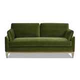 English Elm Pasadena 75.5" Modern Farmhouse Sofa, Olive Green Performance Velvet