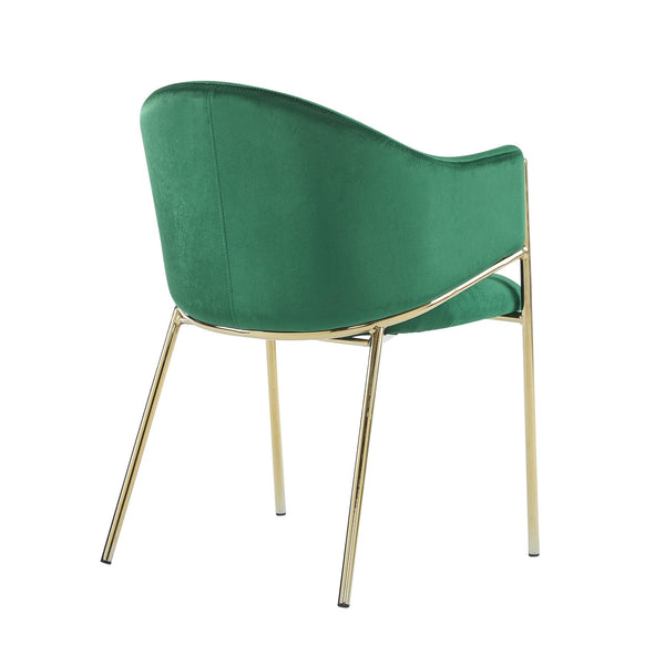 English Elm Christopher Knight Home® - Modern Velvet Upholstered Dining Chair with Plush Velvet Seat and Sleek Metallic Frame for Comfort Emerald,Gold 32.25 L x 23.75 W x 21.25 H N776P224512G