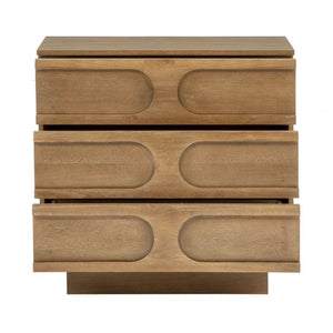 English Elm Modern Rubberwood Sideboard with Carved Oval Drawer Fronts Sand Washed Oak Finish B011P474820