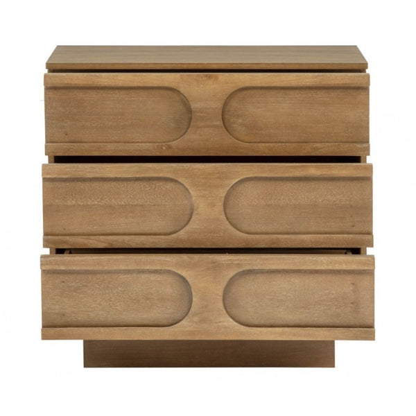 English Elm Modern Rubberwood Sideboard with Carved Oval Drawer Fronts Sand Washed Oak Finish B011P474820