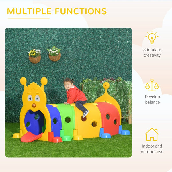 English Elm Qaba Caterpillar Crawl Tunnel Four Section Toddler Play Set for Indoor Outdoor Fun W2225P200821