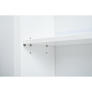 English Elm Modern 83.7in Tall Kitchen Pantry Set of 2 with Faux Marble Countertops, Durable Storage and Anti-Tip Safety White SP000075AAK