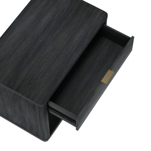 English Elm Evelyn 32" Charcoal Gray Nightstand With Modern Design, 1-Drawer & Open Shelf For Easy Storage B365P398529